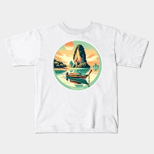 Siticker- Sunset in Thailand - Vintage Travel Adventure Kids T-Shirt